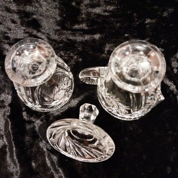 Vintage Sullivans Hand-Made 24% Pbo Cut Glass Pitcher/Creamer and sugar set - Picture 6 of 9